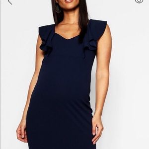 Martenity frill body con midi dress